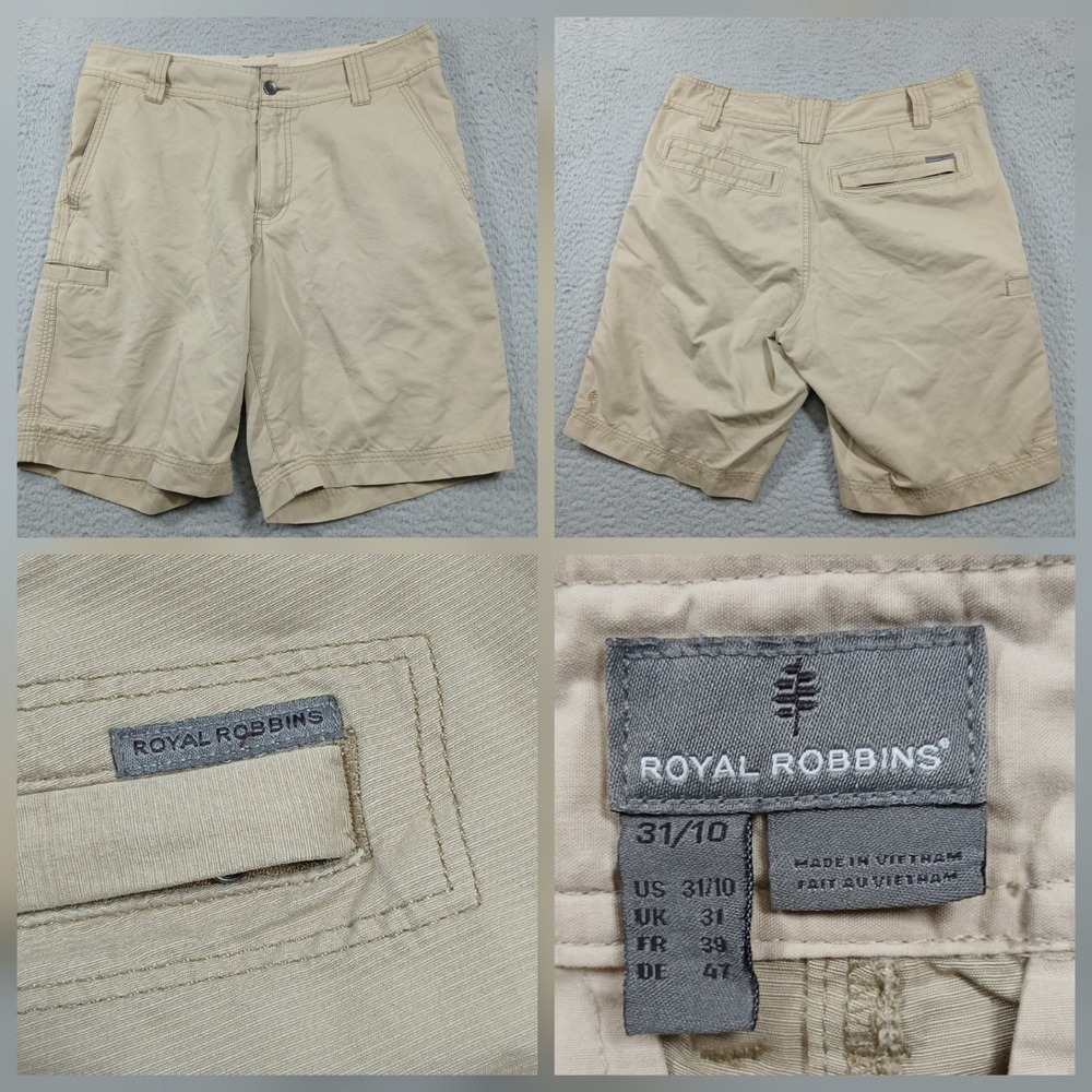 Royal Robbins Shorts Men's 31 Tan Khaki Travel Hiking Casual‎